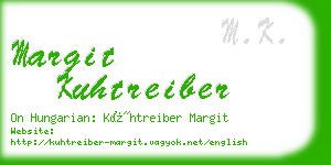 margit kuhtreiber business card